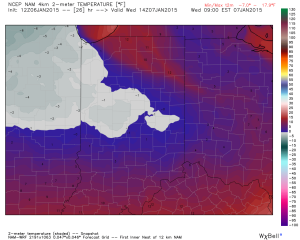 Wednesday morning lows.