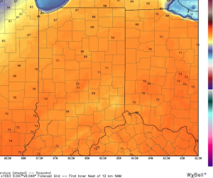 Highs today will reach the lower 70s.