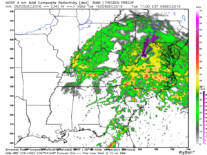 Forecast radar 11a Tuesday