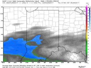 Forecast radar 7a Thursday.